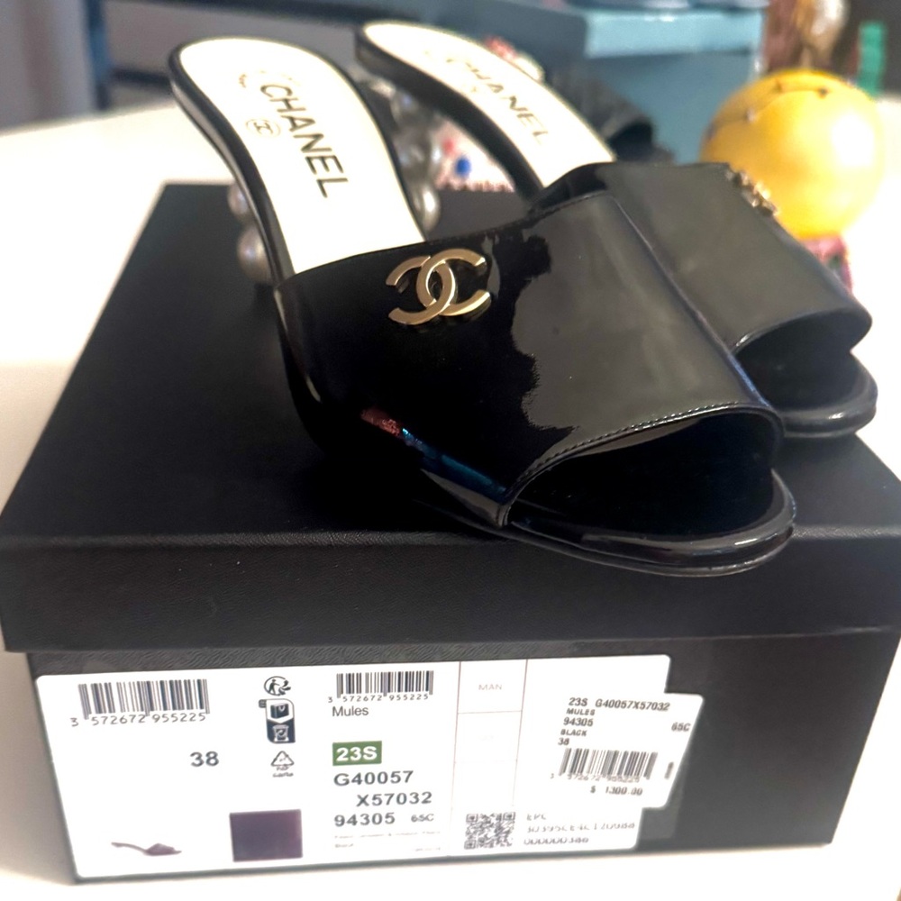 CHANEL Black Mules